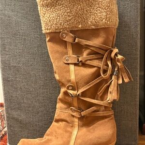 brown wedge boots